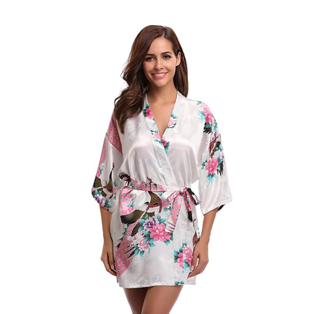 Kimono Short Robe Magnificent Peacock 2nd Collection-Kawaii Dream