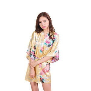 Kimono Short Robe Magnificent Peacock 2nd Collection-Kawaii Dream