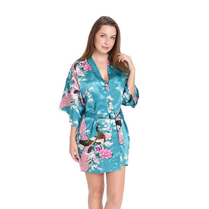 Kimono Short Robe Magnificent Peacock 2nd Collection-Kawaii Dream