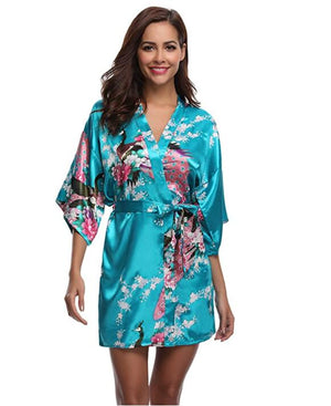 Kimono Short Robe Magnificent Peacock-Kawaii Dream