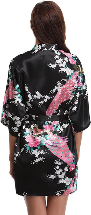 Kimono Short Robe Magnificent Peacock-Kawaii Dream