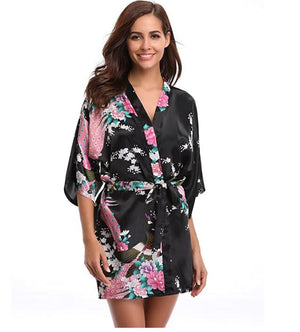 Kimono Short Robe Magnificent Peacock-Kawaii Dream