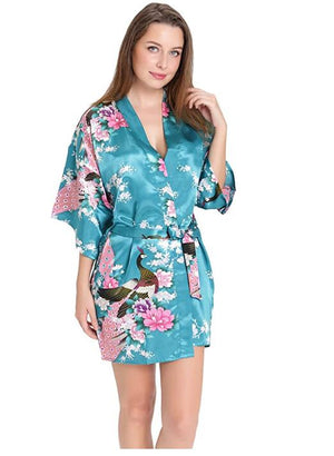 Kimono Short Robe Magnificent Peacock-Kawaii Dream
