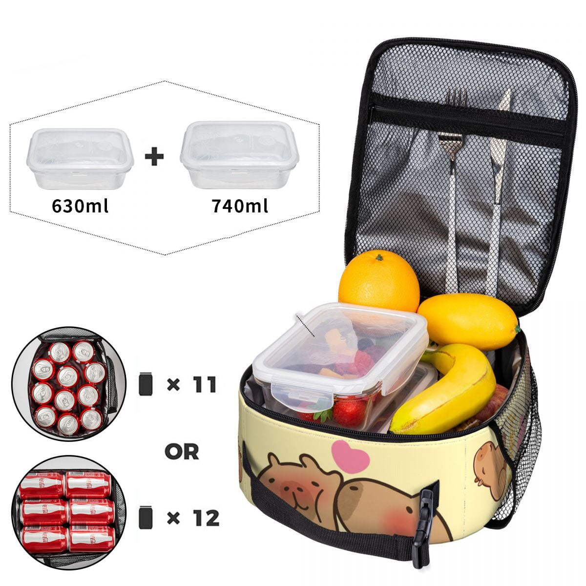 Kissing Capybaras Lunch Bag-Kawaii Dream