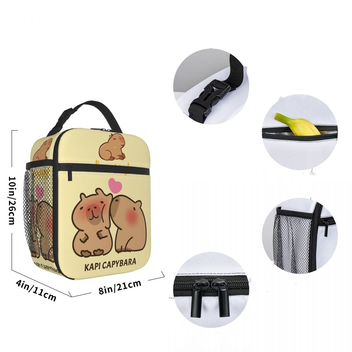 Kissing Capybaras Lunch Bag-Kawaii Dream
