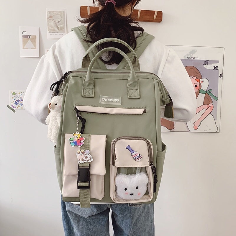 Large Pastel Waterproof Backpack Handbag-Kawaii Dream