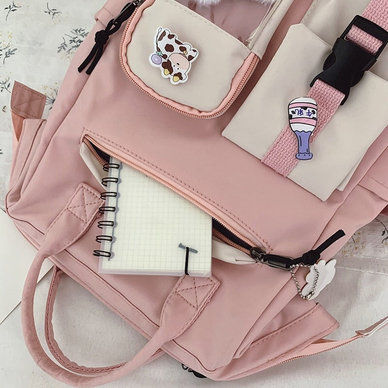 Large Pastel Waterproof Backpack Handbag-Kawaii Dream