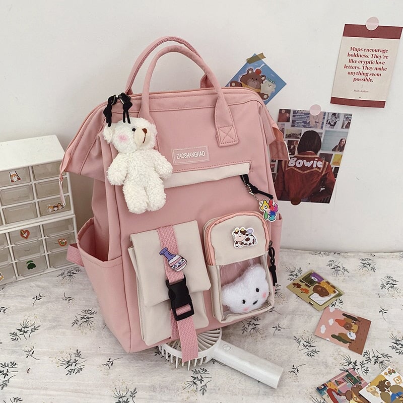 Large Pastel Waterproof Backpack Handbag-Kawaii Dream