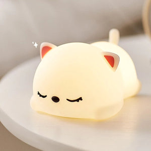 Laying Cat & Bunny LED Night Light-Kawaii Dream