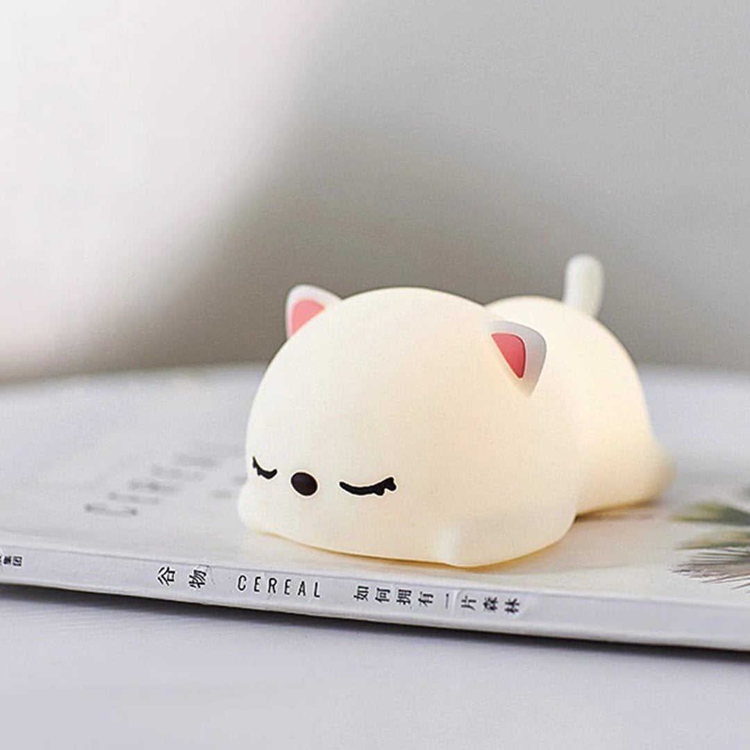 Laying Cat & Bunny LED Night Light-Kawaii Dream