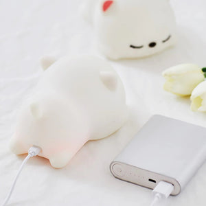 Laying Cat & Bunny LED Night Light-Kawaii Dream
