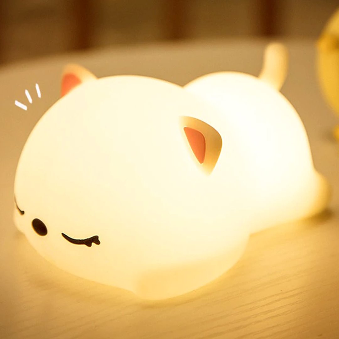 Laying Cat & Bunny LED Night Light-Kawaii Dream