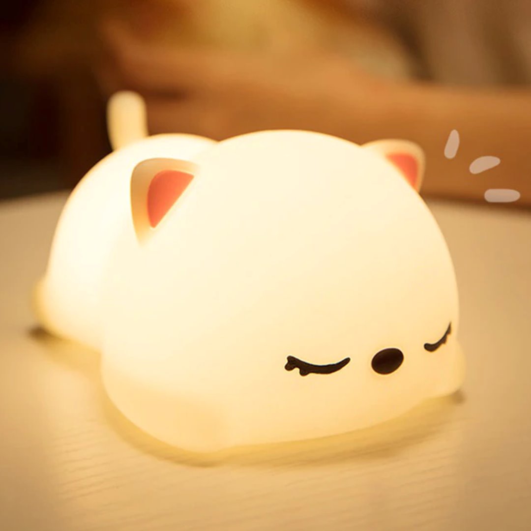 Laying Cat & Bunny LED Night Light-Kawaii Dream