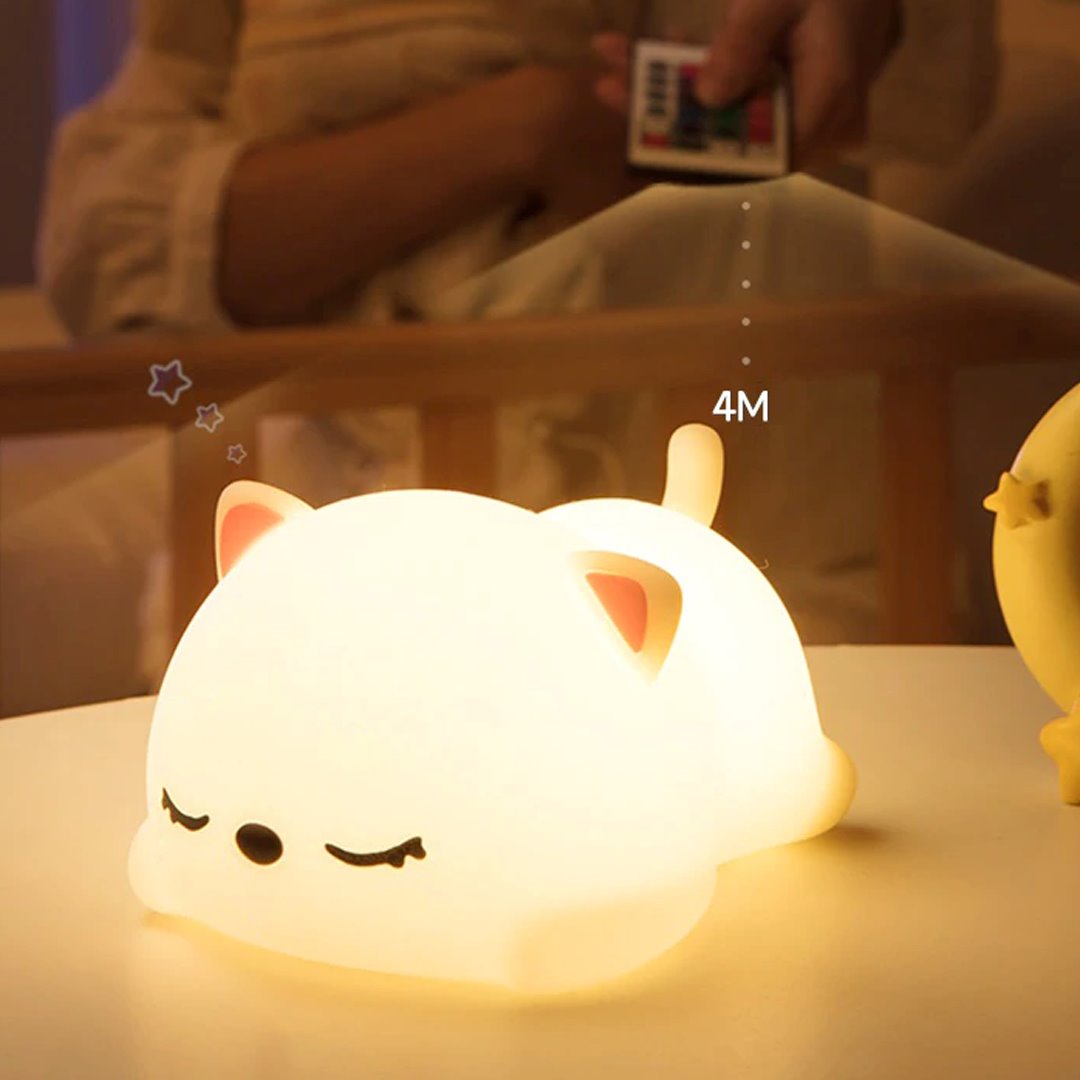 Laying Cat & Bunny LED Night Light-Kawaii Dream