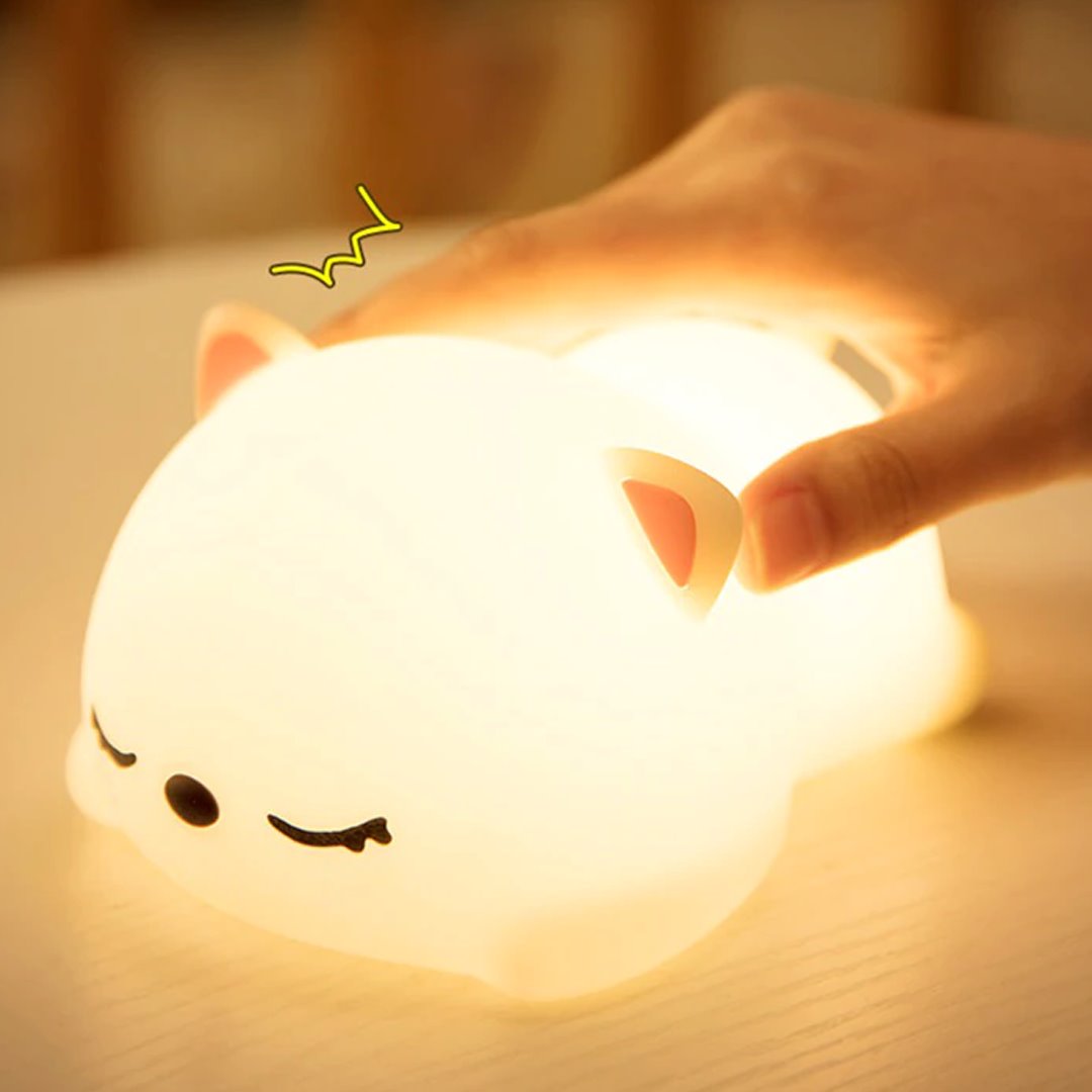 Laying Cat & Bunny LED Night Light-Kawaii Dream