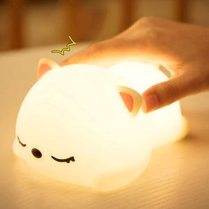 Laying Cat & Bunny LED Night Light-Kawaii Dream