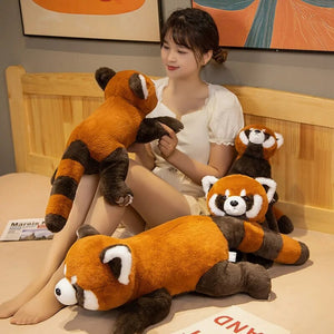 Laying Fluffy Red Panda Lifelike Plushie-Kawaii Dream