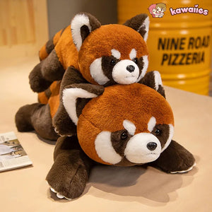 Laying Fluffy Red Panda Lifelike Plushie-Kawaii Dream