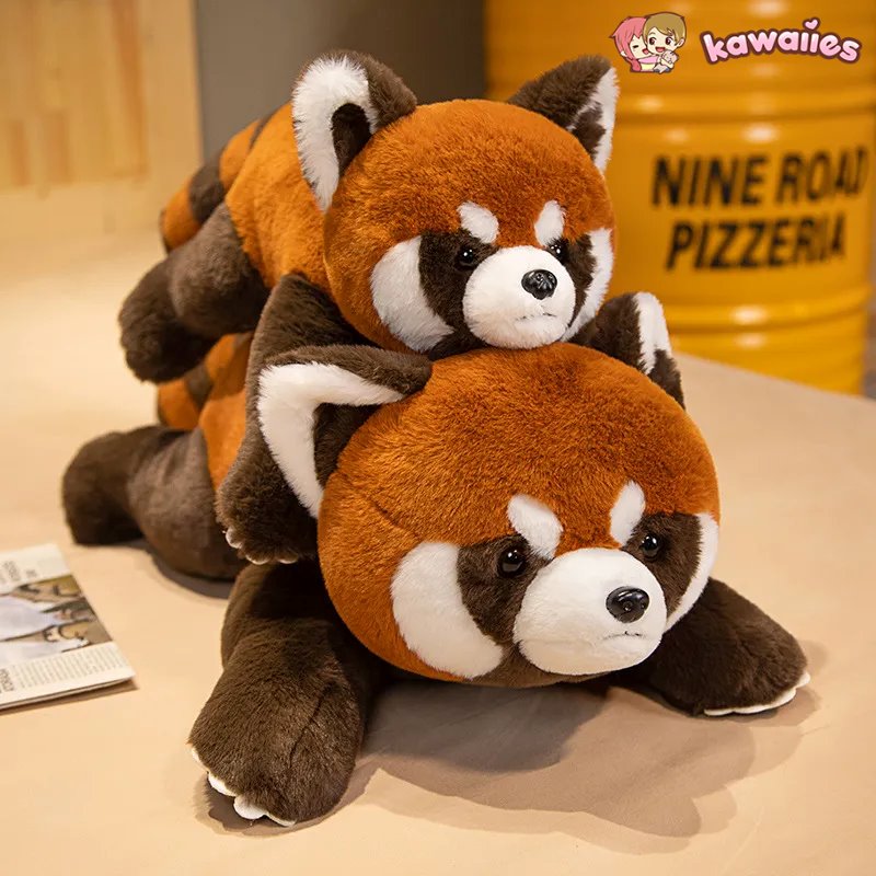 Laying Fluffy Red Panda Lifelike Plushie-Kawaii Dream