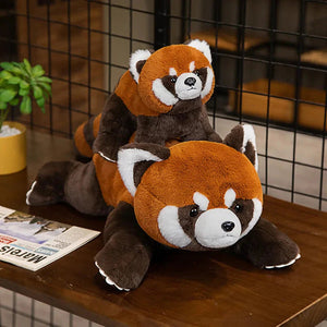 Laying Fluffy Red Panda Lifelike Plushie-Kawaii Dream
