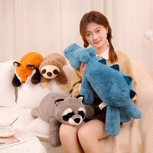 Laying Sloth and Fox Raccoon Crocodile Plushie Friends-Kawaii Dream