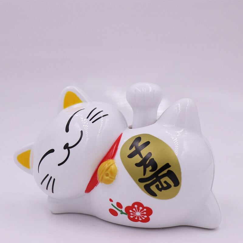 Lazy Japanese Lucky Cat Waving Arm Car Ornament-Kawaii Dream