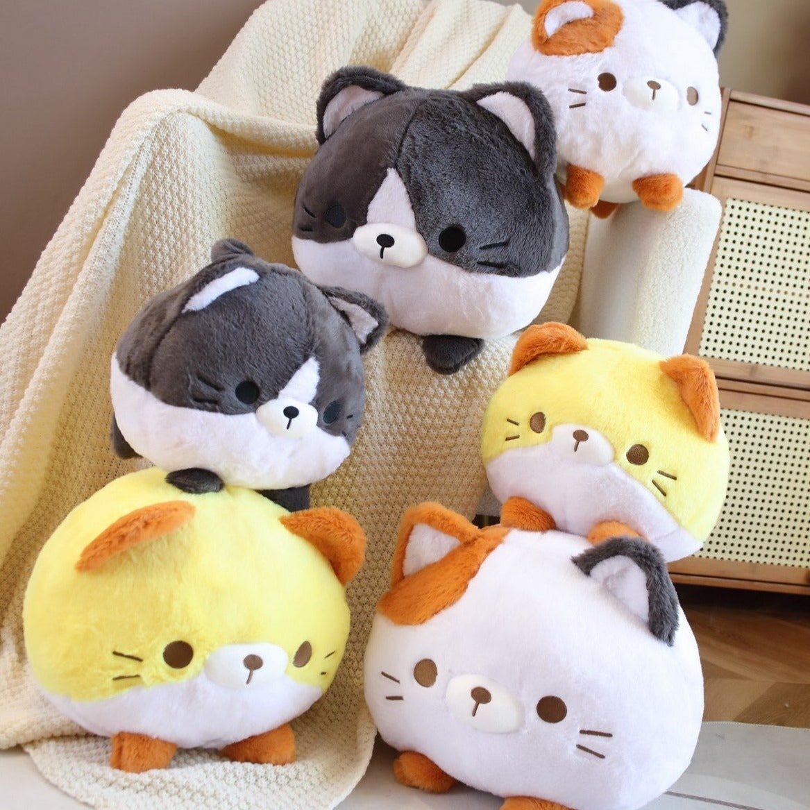 Leo, Binx and Lola the Fluffy Cat Plushies-Kawaii Dream