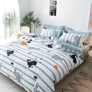 Light & Dark Whale Print Bedding Set-Kawaii Dream