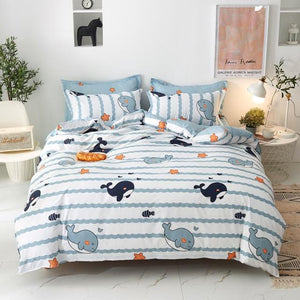 Light & Dark Whale Print Bedding Set-Kawaii Dream