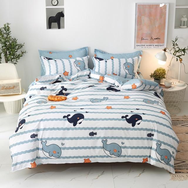 Light & Dark Whale Print Bedding Set-Kawaii Dream