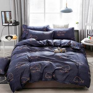 Light & Dark Whale Print Bedding Set-Kawaii Dream