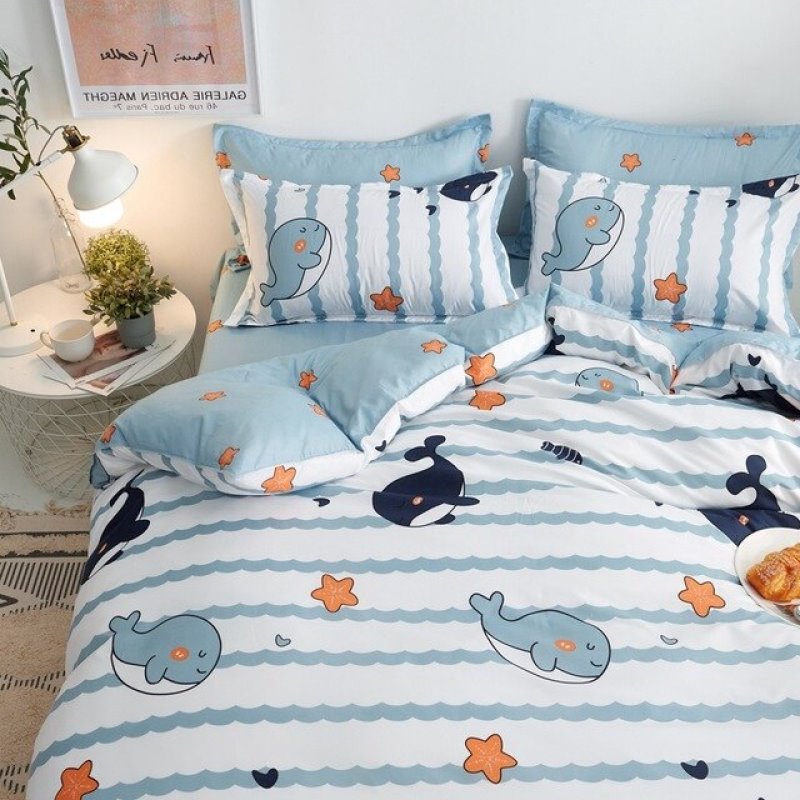 Light & Dark Whale Print Bedding Set-Kawaii Dream