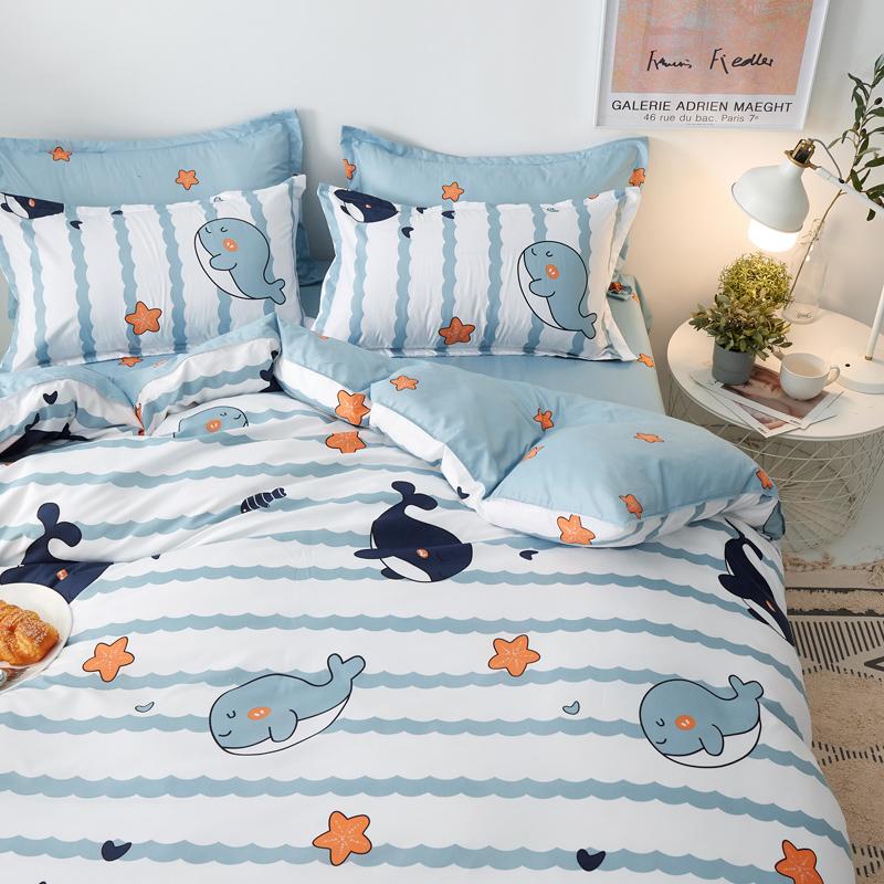 Light & Dark Whale Print Bedding Set-Kawaii Dream