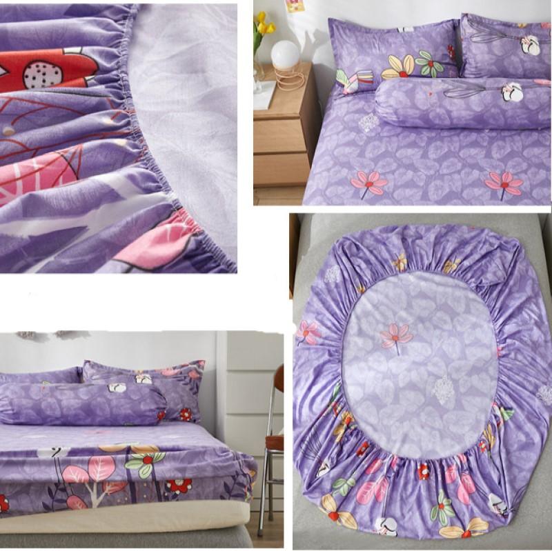 Lilac Purple Floral & Hummingbird Fitted Bedsheets-Kawaii Dream