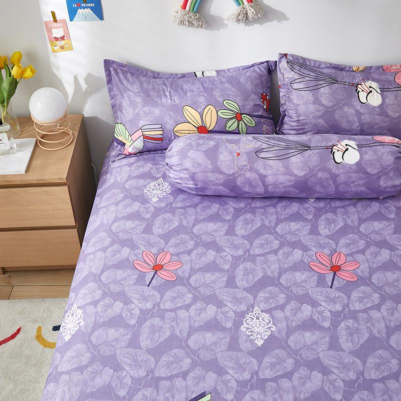 Lilac Purple Floral & Hummingbird Fitted Bedsheets-Kawaii Dream
