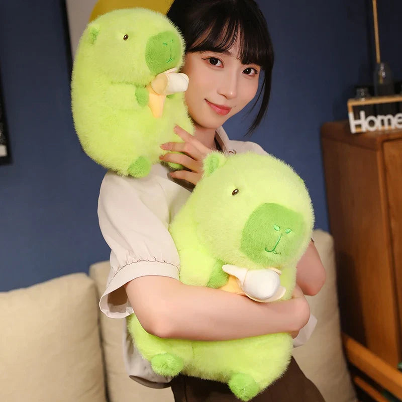 Lime Green Capybara Banana Plush-Kawaii Dream
