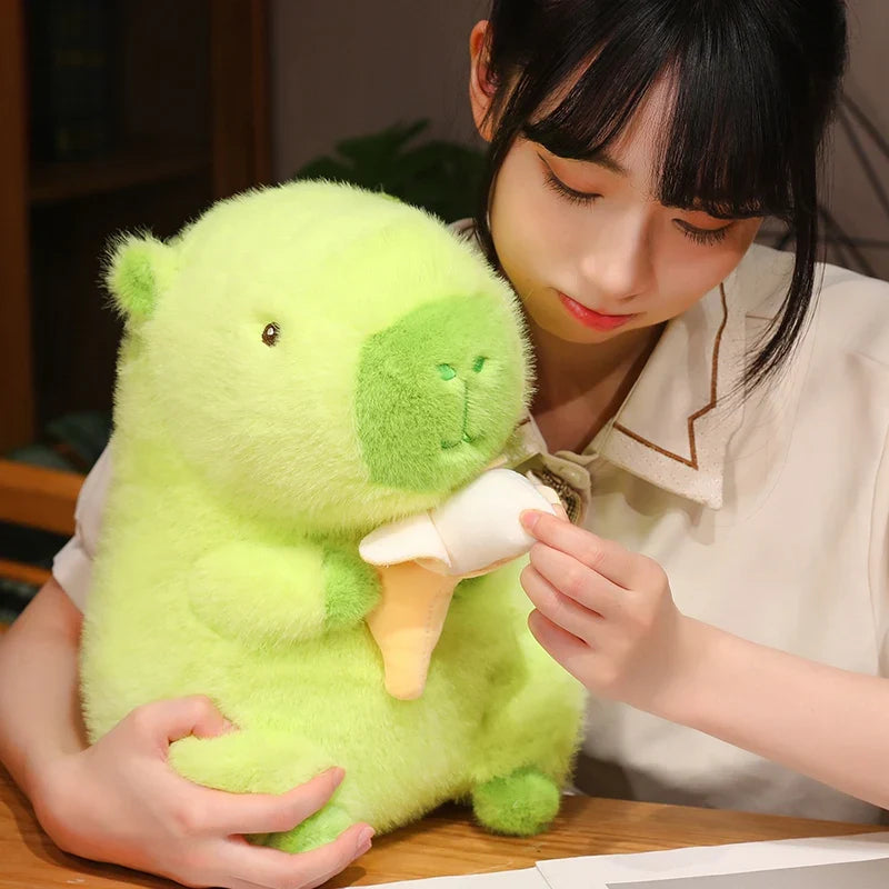 Lime Green Capybara Banana Plush-Kawaii Dream
