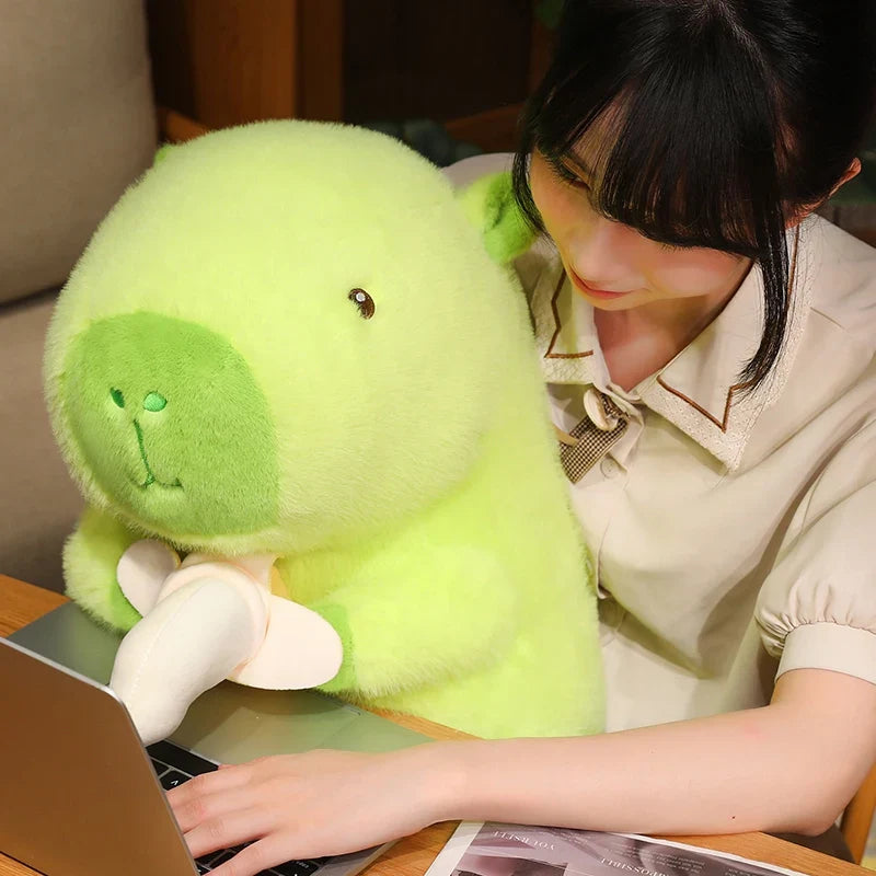 Lime Green Capybara Banana Plush-Kawaii Dream
