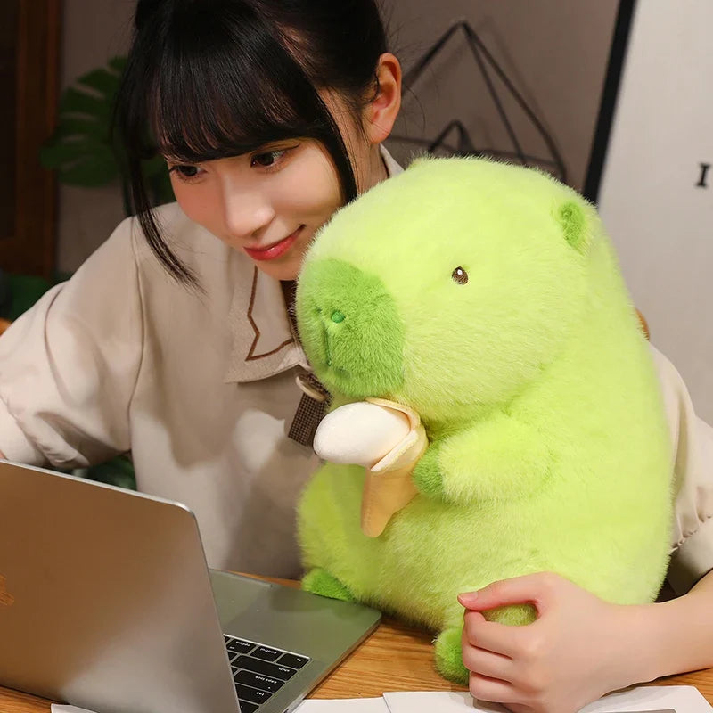 Lime Green Capybara Banana Plush-Kawaii Dream