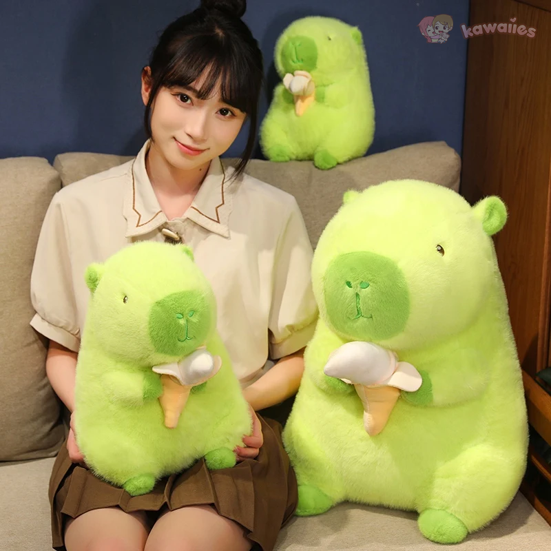 Lime Green Capybara Banana Plush-Kawaii Dream