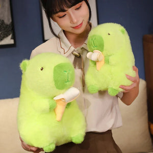 Lime Green Capybara Banana Plush-Kawaii Dream