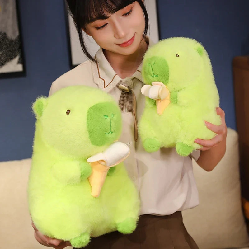 Lime Green Capybara Banana Plush-Kawaii Dream