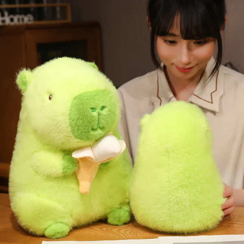 Lime Green Capybara Banana Plush-Kawaii Dream