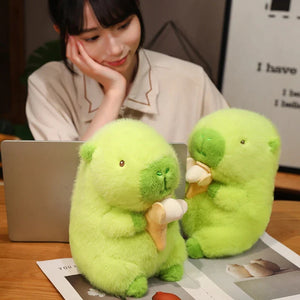 Lime Green Capybara Banana Plush-Kawaii Dream