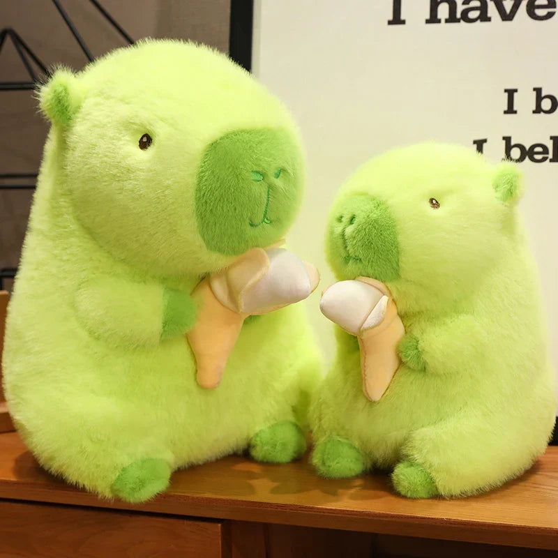 Lime Green Capybara Banana Plush-Kawaii Dream