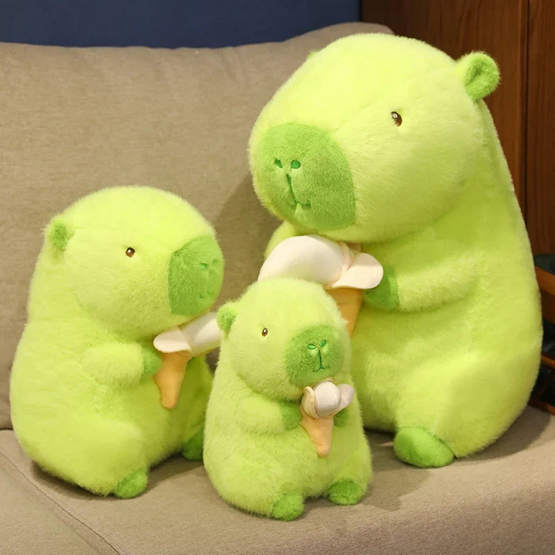 Lime Green Capybara Banana Plush-Kawaii Dream