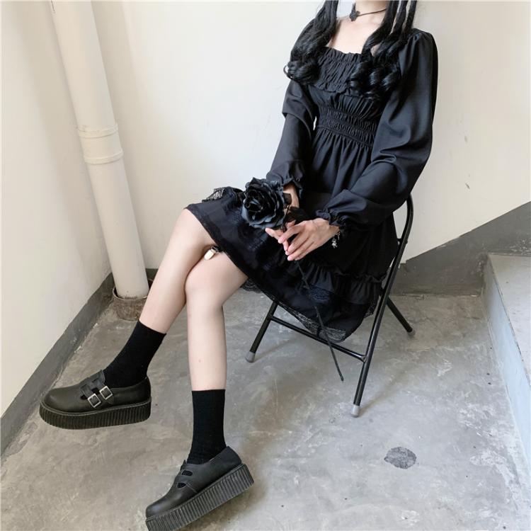 Lolita Black Mini High Waist Gothic Women's Dress-Kawaii Dream