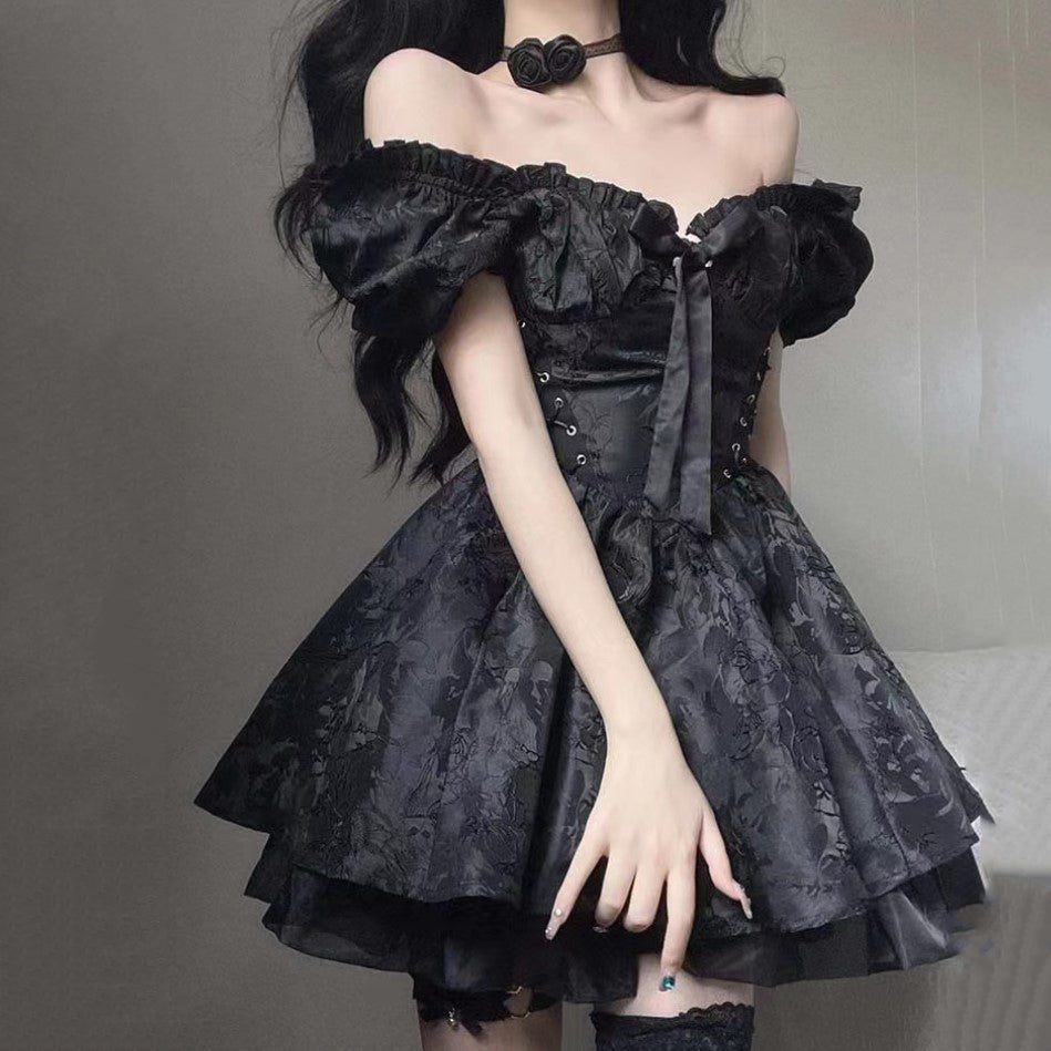 Lolita Black Mini Tutu Dress-Kawaii Dream