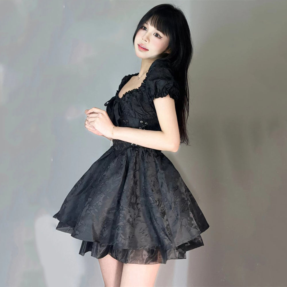 Lolita Black Mini Tutu Dress-Kawaii Dream