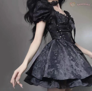 Lolita Black Mini Tutu Dress-Kawaii Dream